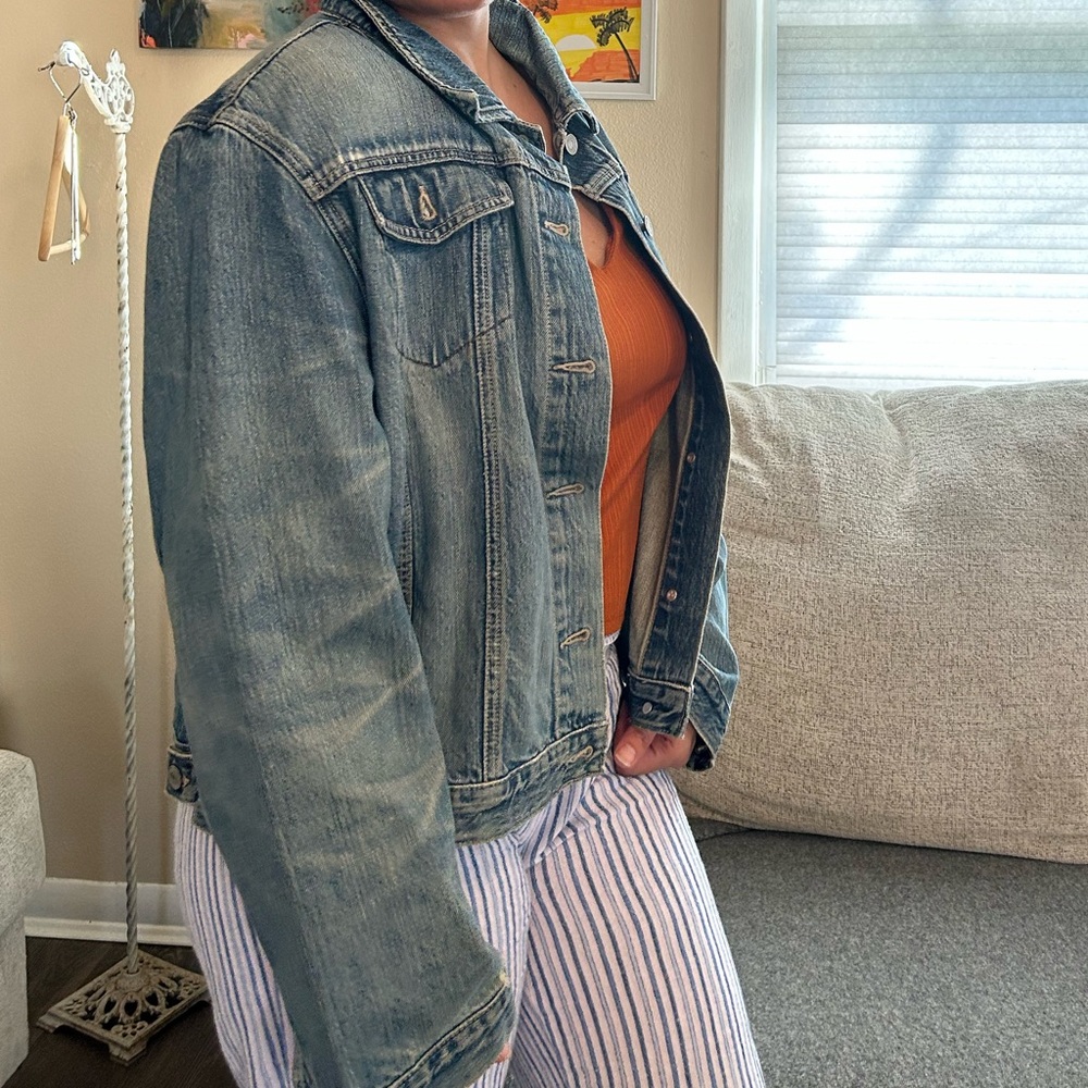 Gap Denim Jacket Vintage oversized Small/Medium whiskering distressed